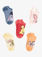 Disney Winnie The Pooh Peeking Stripe No-Show Socks 5 Pair