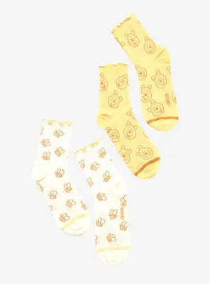 Disney Winnie The Pooh Bee Crew Socks 2 Pair