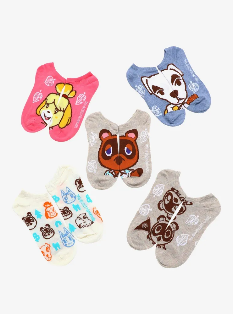 Animal Crossing: New Horizons Characters No-Show Socks 5 Pair