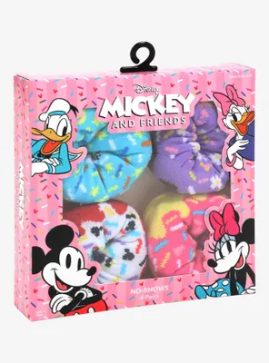Disney Mickey Mouse & Friends Donut No-Show Socks 4 Pair