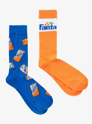 Coca-Cola Orange Fanta Crew Socks 2 Pair