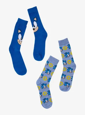 Sonic The Hedgehog Blue Crew Socks 2 Pair