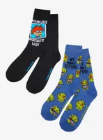 Rugrats Reptar & Chuckie Crew Socks 2 Pair