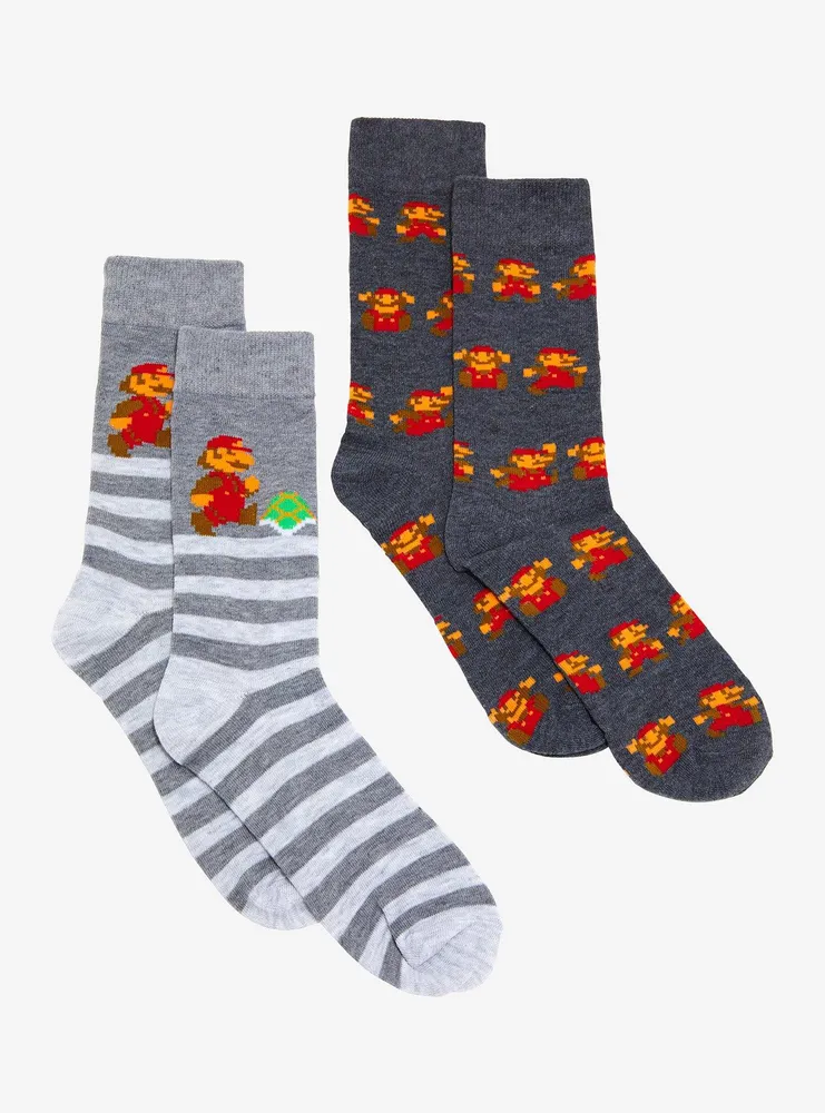 Hot Topic Super Mario 8-Bit Crew Socks 2 Pair