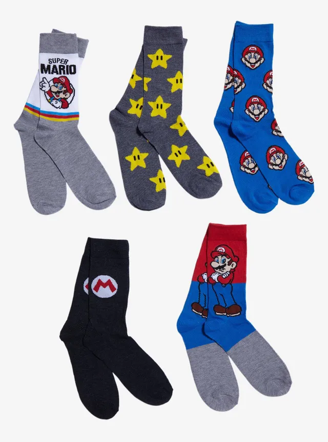 Advent Calendar 12 Pair Super Mario Crew Socks Mens | Green | Regular 10-13 | Socks Crew Socks | Multi-Pack