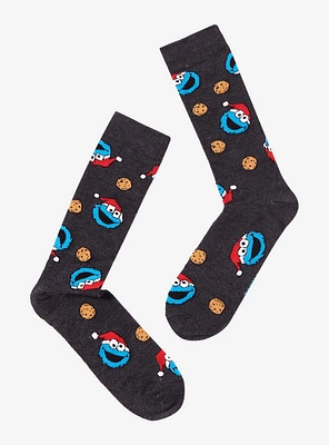 Sesame Street Cookie Monster Santa Crew Socks