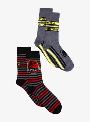 Jurassic Park Stripes Crew Socks 2 Pair