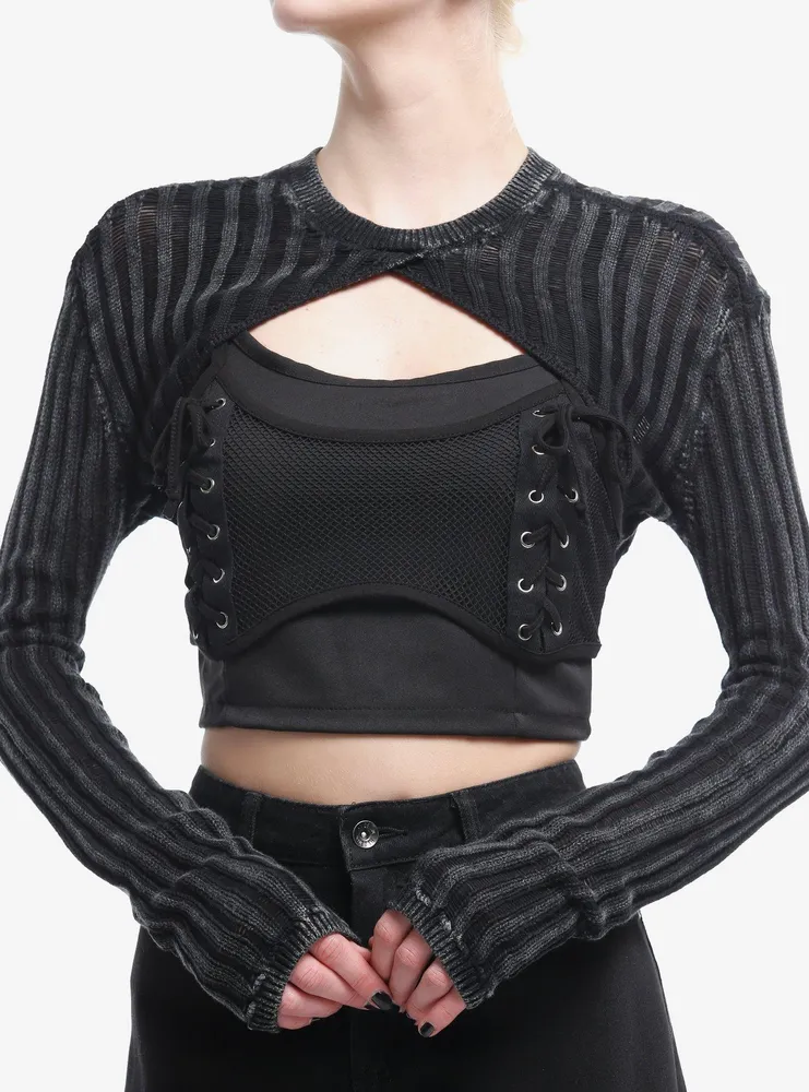 Ribbed Bolero Sweater