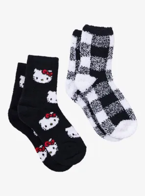 Hello Kitty Plaid Fuzzy Socks 2 Pair