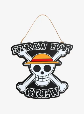 One Piece Straw Hat Crew Hanging Wall Sign