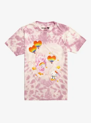 Care Bears X Hello Kitty And Friends Heart Balloons Glitter Boyfriend Fit Girls T-Shirt