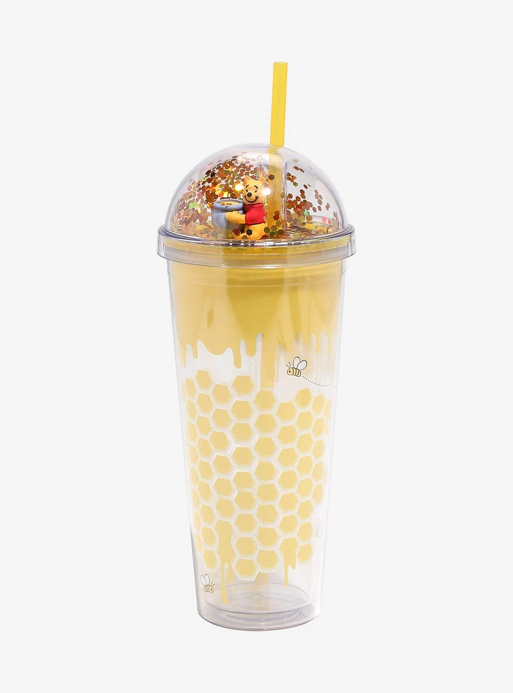 Disney Winnie The Pooh Glitter Dome Acrylic Travel Cup