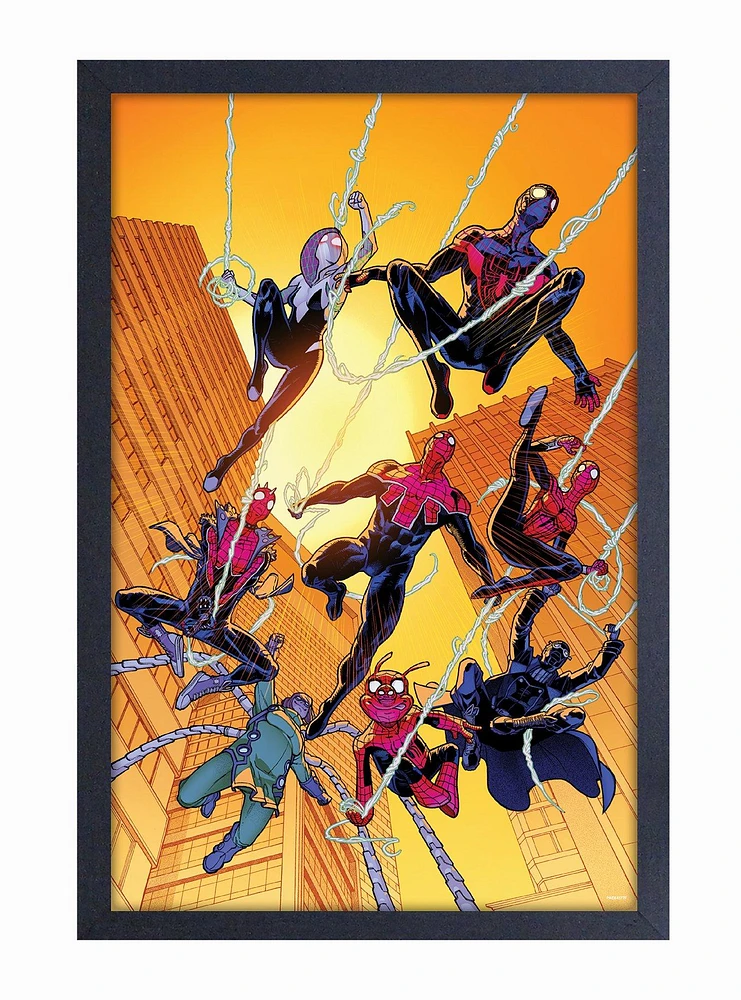 Marvel Spider-Man Group Framed Poster