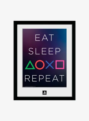 PlayStation Eat Sleep Repeat Framed Poster