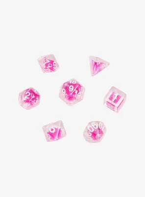 Hot Pink Polyhedral Dice Set
