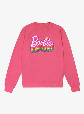 Barbie Ranbow Logo Stack French Terry Sweatshirt