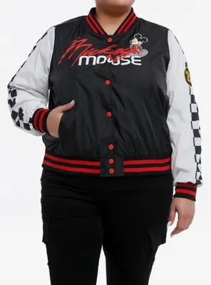 Disney Mickey Mouse Racing Girls Varsity Windbreaker Jacket Plus
