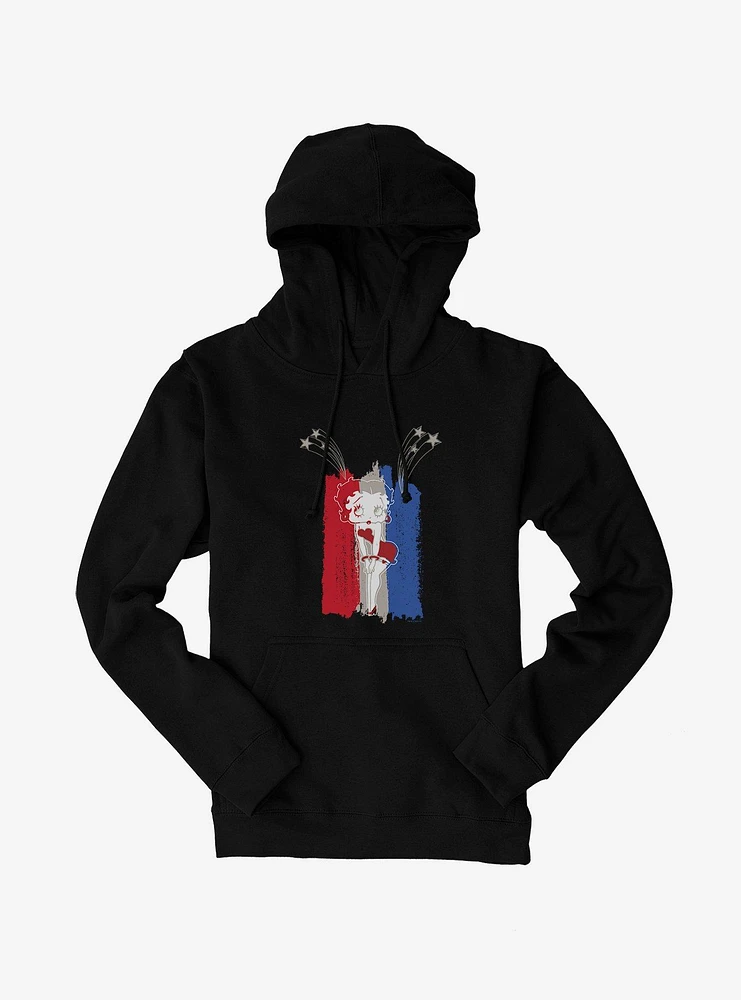 Betty Boop Red And Blue Fireworks Hoodie