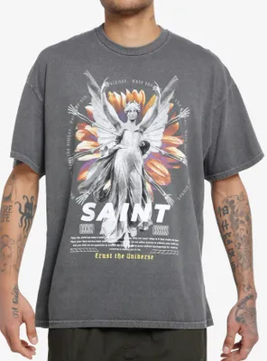 Cosmic Aura Saint Statue Oversized T-Shirt