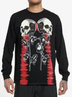 Social Collision® Skull Roses Tie-Dye Long-Sleeve T-Shirt