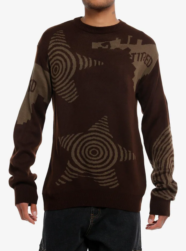 Grunge Swirl Star Intarsia Sweater