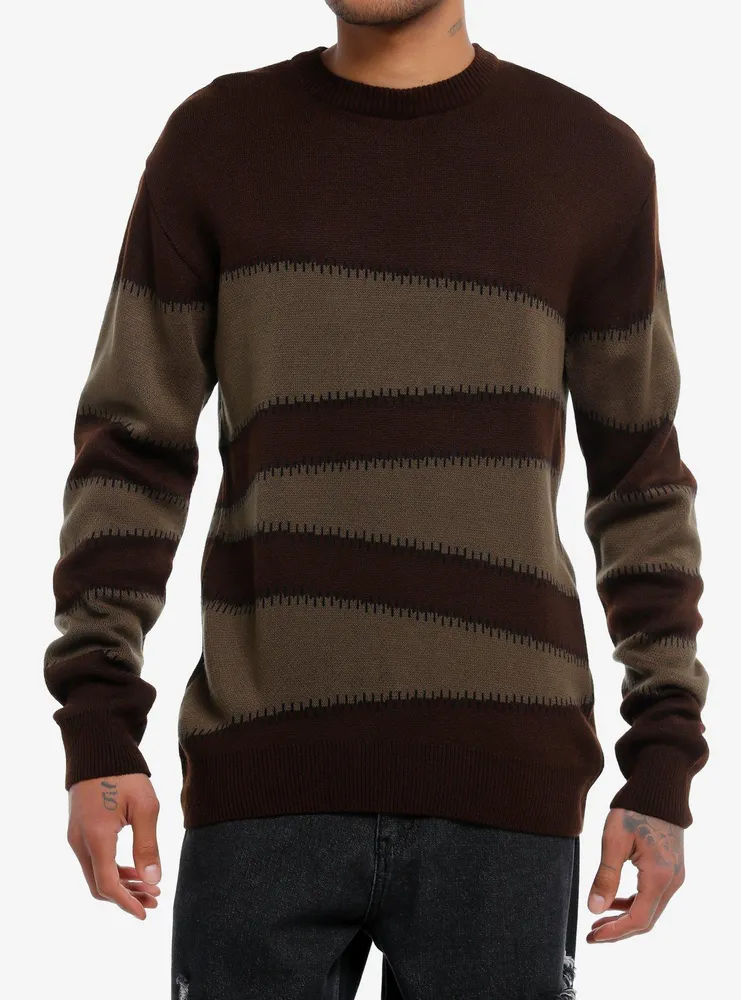 Brown Two-Tone Stitch Sweater