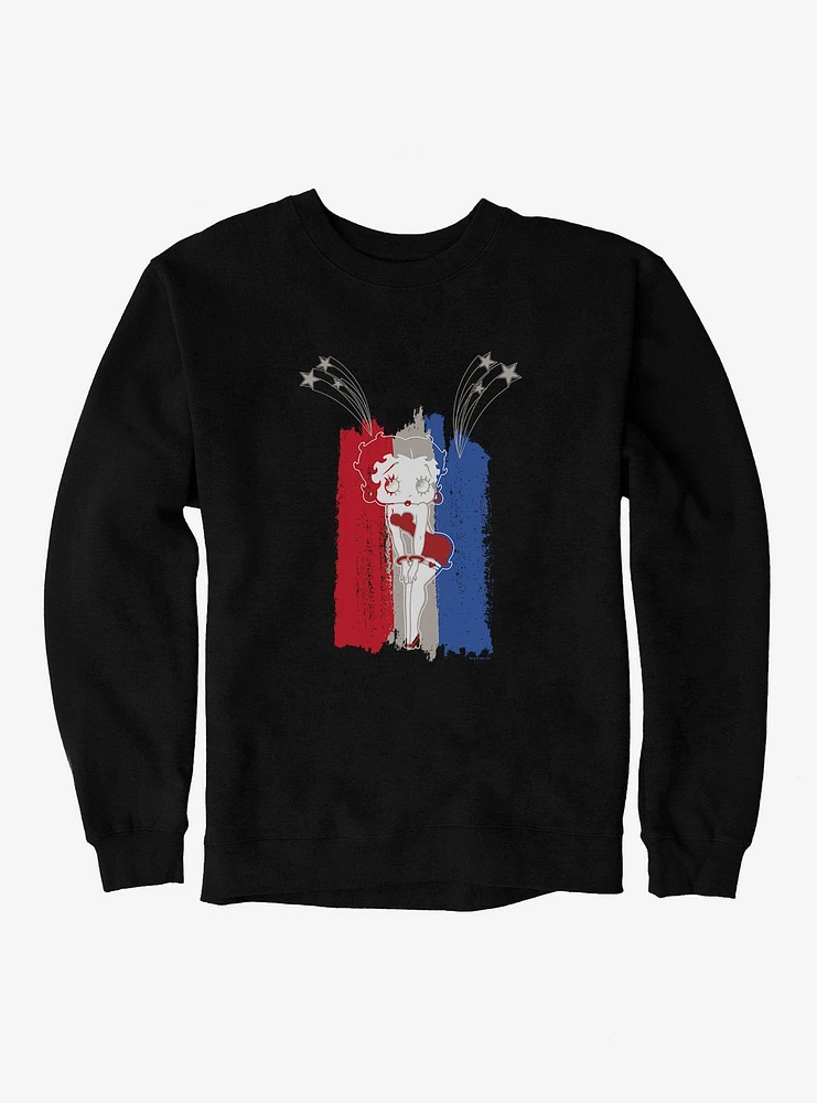 Betty Boop Red And Blue Fireworks Sweatshirt