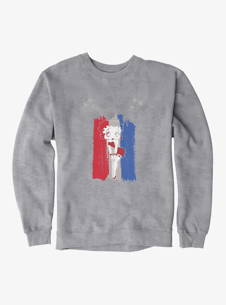 Betty Boop Red And Blue Fireworks Sweatshirt