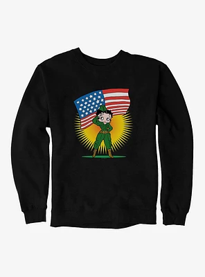 Betty Boop Army Soldier Salute Sweatshirt