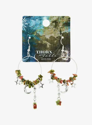 Thorn & Fable Earth Stone & Stars Drop Earrings