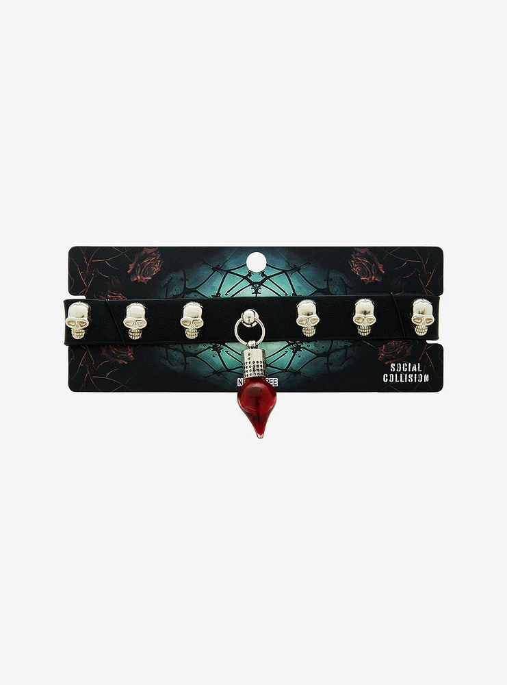 Social Collision® Skull Blood Vial Choker