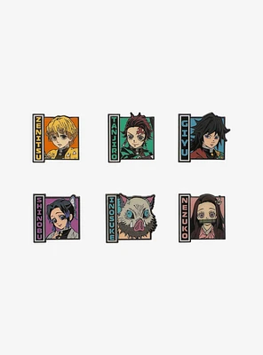 Demon Slayer: Kimetsu No Yaiba Square Name Blind Box Enamel Pin