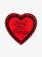 Final Girl Energy Glitter Heart Enamel Pin