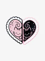 Pink & Black Cat Heart Best Friend Enamel Pin Set