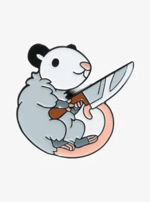 Possum With Knife Enamel Pin