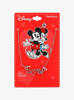 Disney Mickey & Minnie Love Silver Necklace — BoxLunch Exclusive