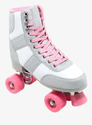 Cosmic Skates Silver & Pink Glitter Sneaker Roller