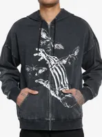 Cosmic Aura Skeleton Hand Moth Oversized Hoodie