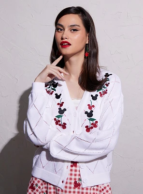Her Universe Disney Mickey Mouse Cherry Knit Girls Cardigan