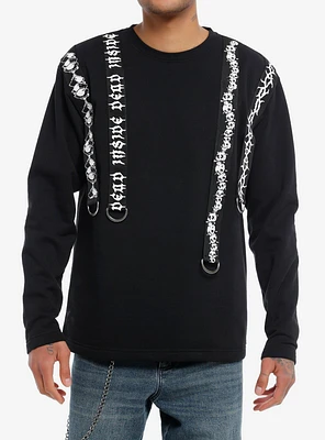 Dead Inside Graphic Straps Crewneck Sweater