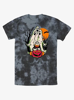 Disney100 Halloween Spooky Ghosts Scared Donald Tie-Dye T-Shirt