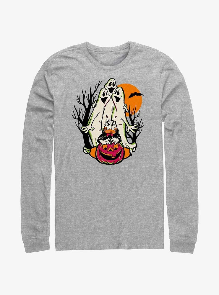 Disney100 Halloween Spooky Ghosts Scared Donald Long-Sleeve T-Shirt