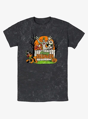 Disney100 Halloween Mickey Mouse Group Mineral Wash T-Shirt