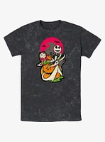 Disney100 Halloween The Nightmare Before Christmas Sally Jack And Zero Mineral Wash T-Shirt