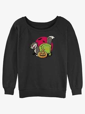 Disney100 Halloween Cinderella Lucifer Cat Girls Slouchy Sweatshirt