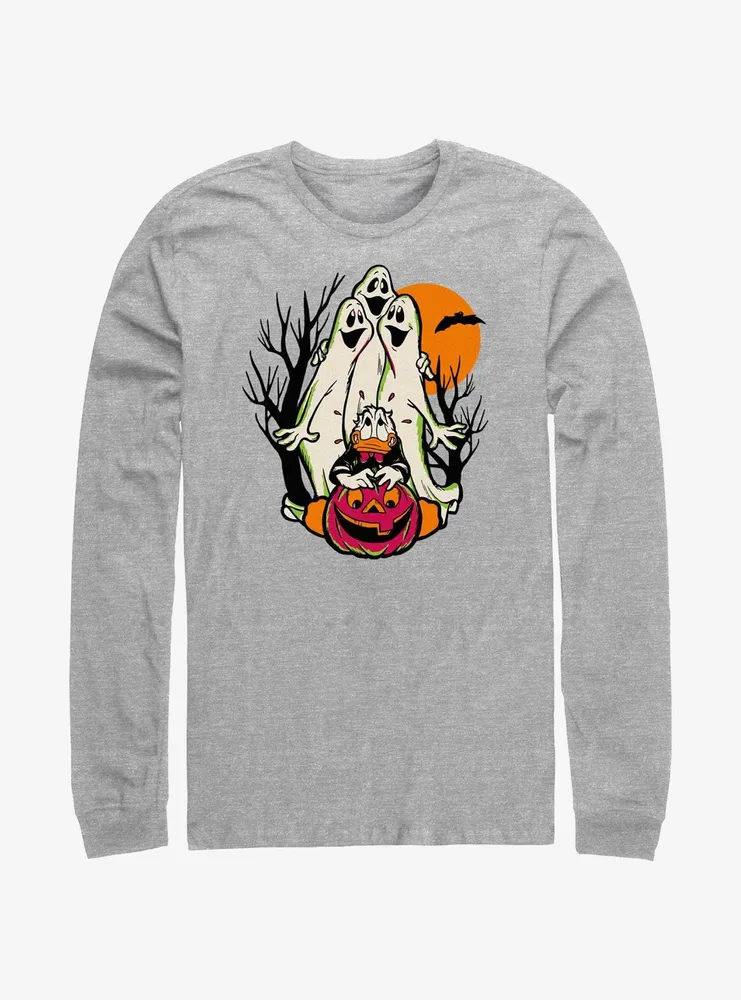 Disney100 Halloween Spooky Ghosts Scared Donald Long-Sleeve T-Shirt