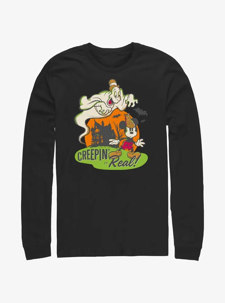 Disney100 Halloween Mickey Mouse Creepin' It Real Long-Sleeve T-Shirt