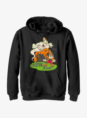 Disney100 Halloween Mickey Mouse Creepin' It Real Youth Hoodie