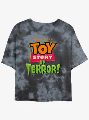 Disney100 Halloween Toy Story Of Terror Women's Tie-Dye Crop T-Shirt