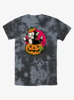 Disney100 Halloween Figaro Inside A Pumpkin Tie-Dye T-Shirt